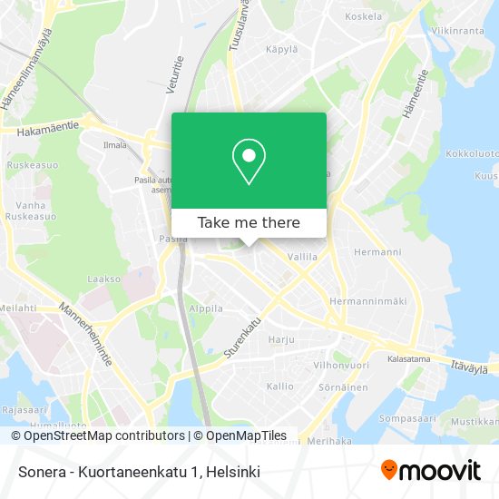 Sonera - Kuortaneenkatu 1 map