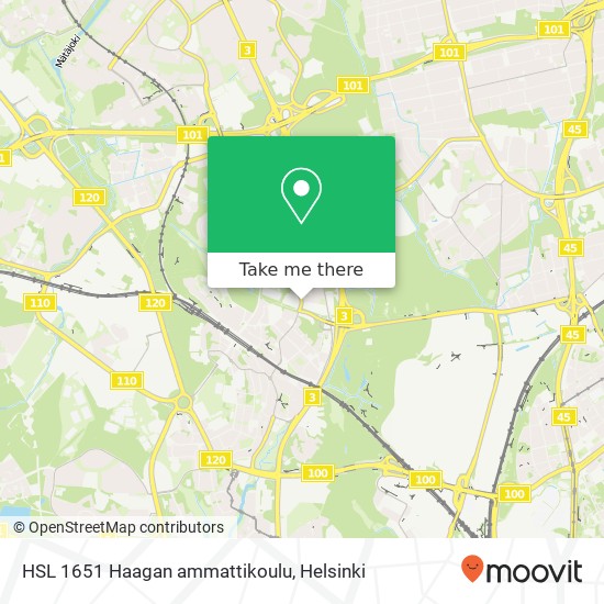 HSL 1651 Haagan ammattikoulu map
