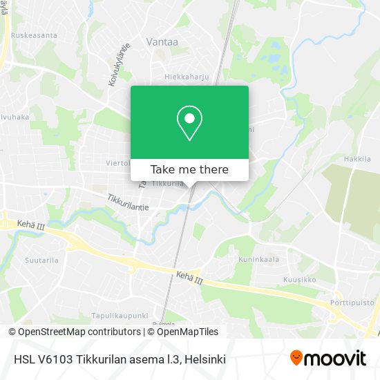 How to get to HSL V6103 Tikkurilan asema  in Vantaa by Bus or Train?