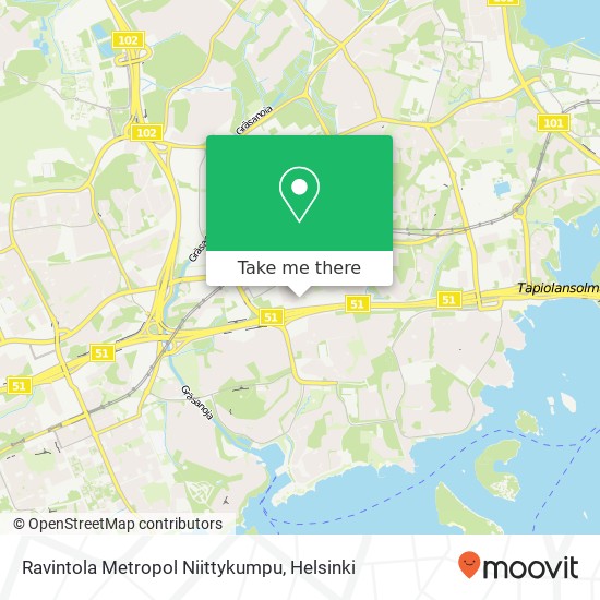 Ravintola Metropol Niittykumpu map