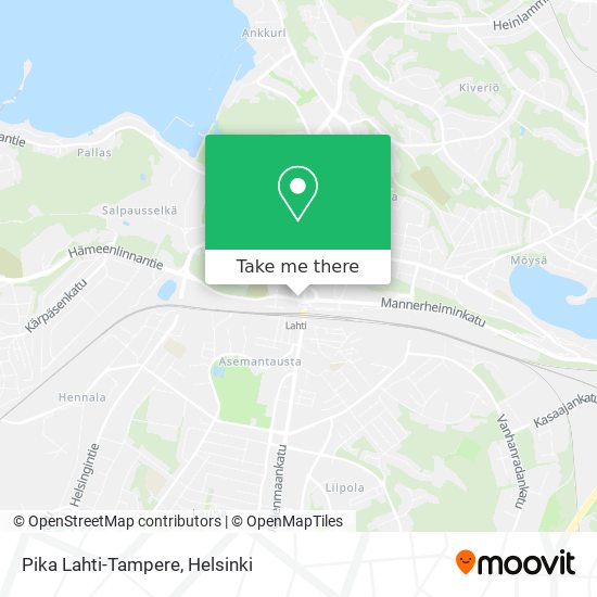Pika Lahti-Tampere map