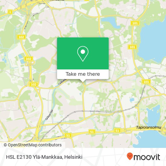 HSL E2130 Ylä-Mankkaa map
