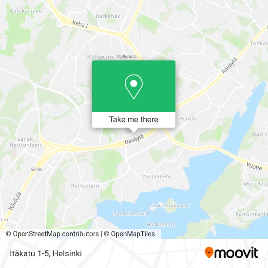 Itäkatu 1-5 map