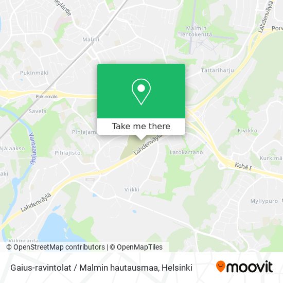 Gaius-ravintolat / Malmin hautausmaa map