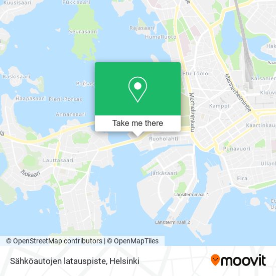 Sähköautojen latauspiste map