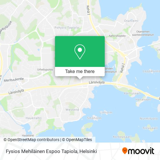 Fysios Mehiläinen Espoo Tapiola map
