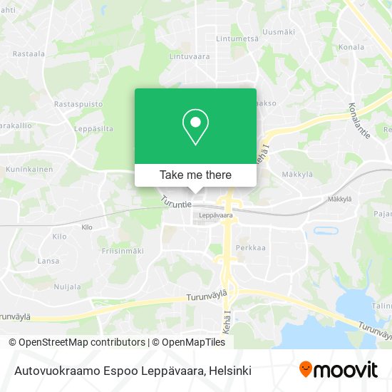 Autovuokraamo Espoo Leppävaara map