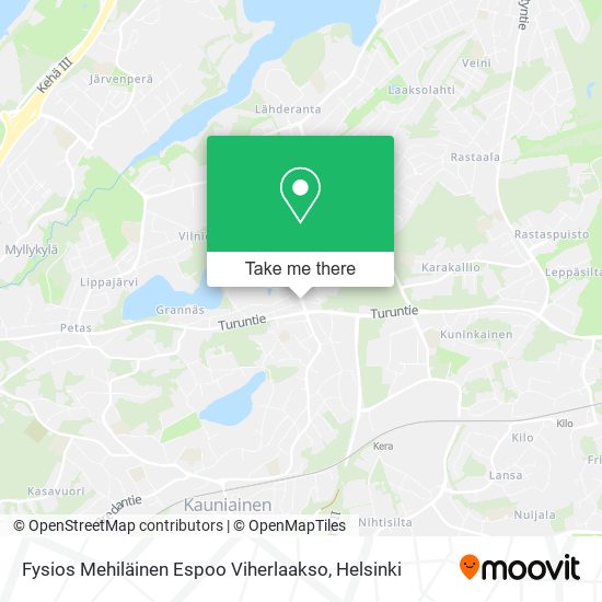 Fysios Mehiläinen Espoo Viherlaakso map