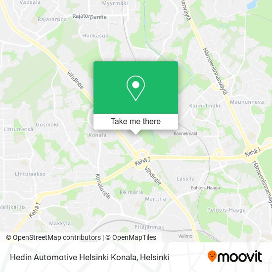 Hedin Automotive Helsinki Konala map