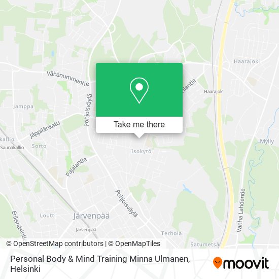 Personal Body & Mind Training Minna Ulmanen map