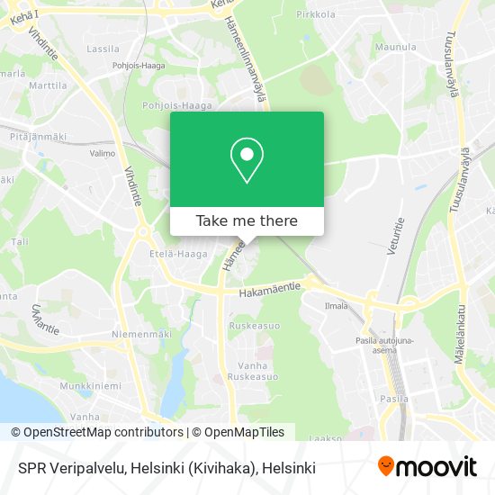 How to get to SPR Veripalvelu, Helsinki (Kivihaka) by Bus, Tram, Train or  Metro?