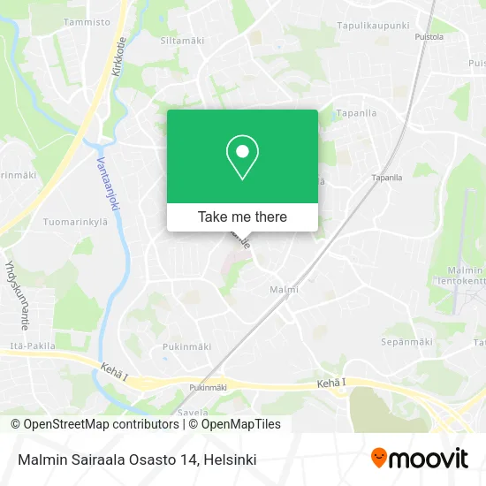 Malmin Sairaala Osasto 14 map