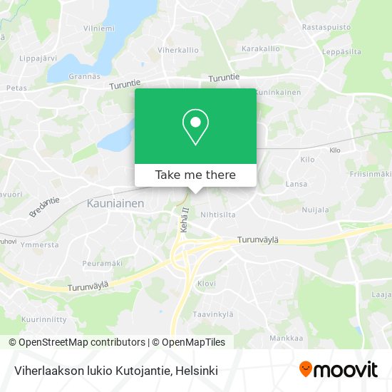 Viherlaakson lukio Kutojantie map