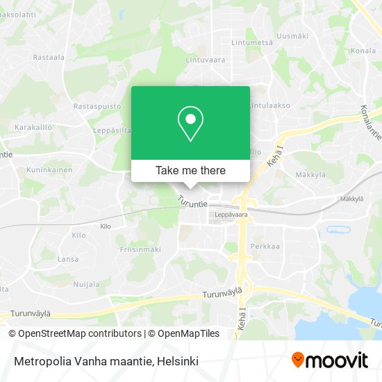 Metropolia Vanha maantie map