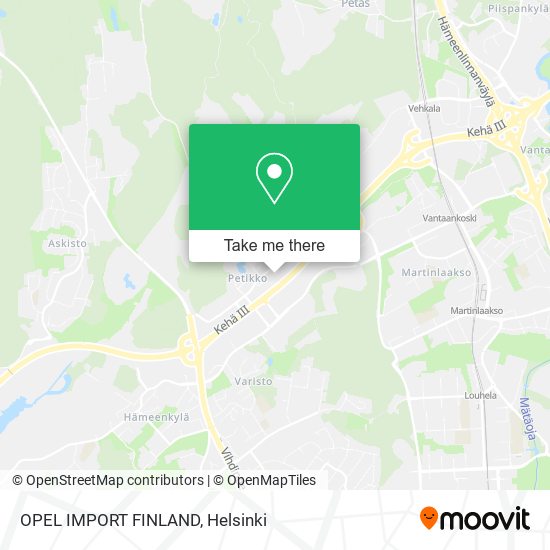 OPEL IMPORT FINLAND map