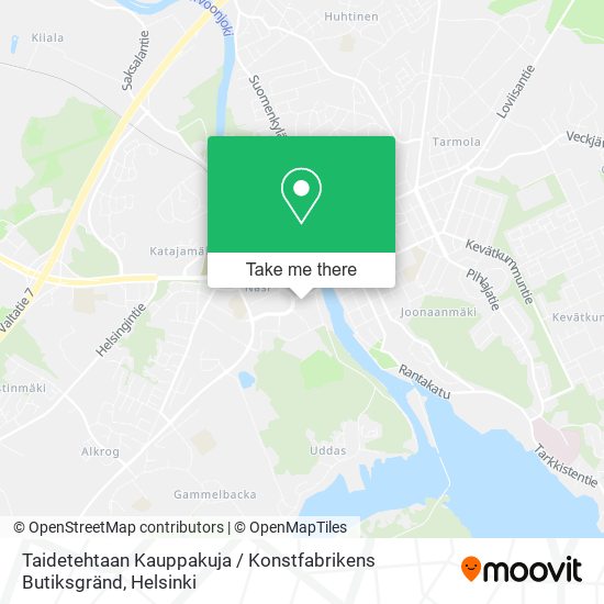 Taidetehtaan Kauppakuja / Konstfabrikens Butiksgränd map