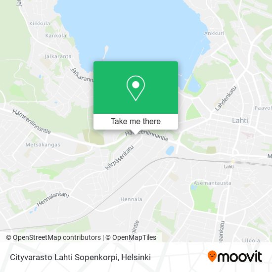 Cityvarasto Lahti Sopenkorpi map