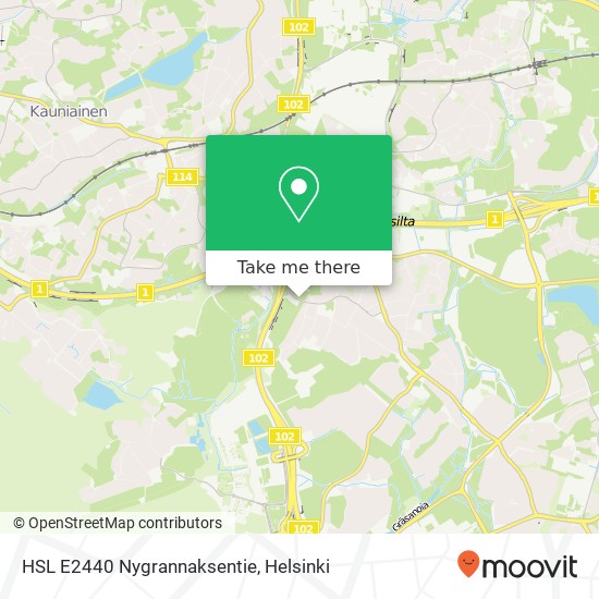 HSL E2440 Nygrannaksentie map
