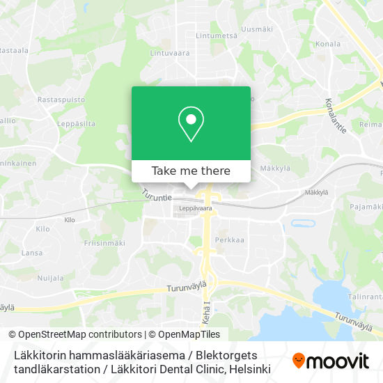 Läkkitorin hammaslääkäriasema / Blektorgets tandläkarstation / Läkkitori Dental Clinic map