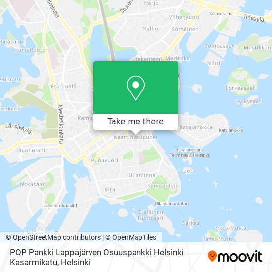 POP Pankki Lappajärven Osuuspankki Helsinki Kasarmikatu map