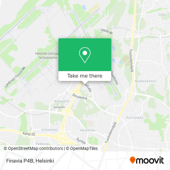 How to get to Finavia P4B in Vantaa by Bus or Train?