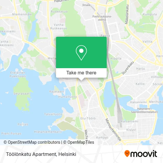 Töölönkatu Apartment map