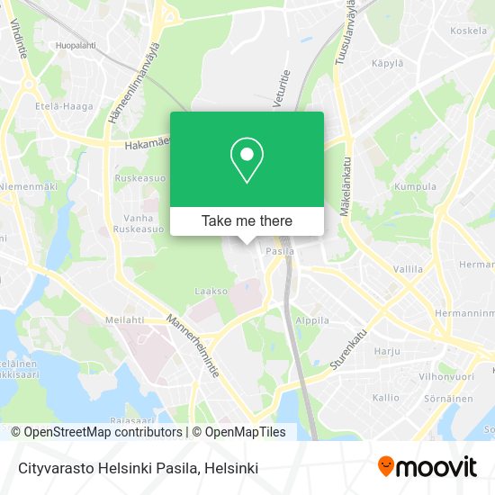 Cityvarasto Helsinki Pasila map