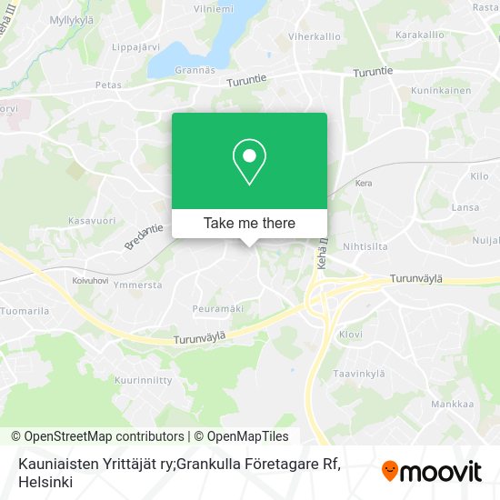 Kauniaisten Yrittäjät ry;Grankulla Företagare Rf map