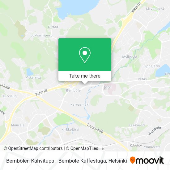 Bembölen Kahvitupa - Bemböle Kaffestuga map