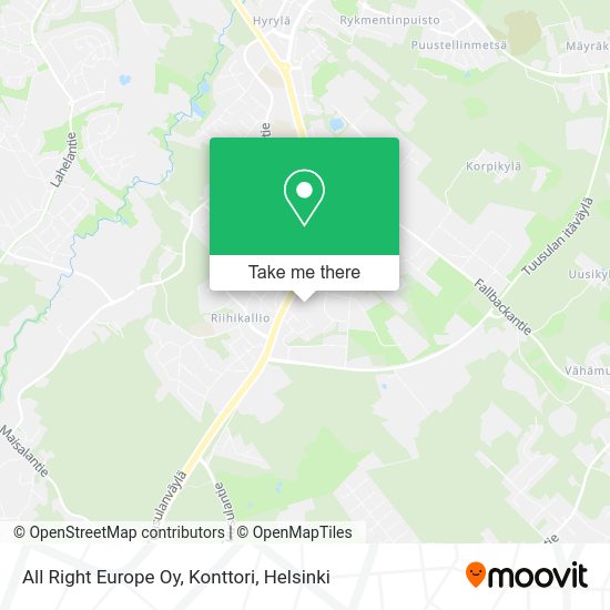 All Right Europe Oy, Konttori map