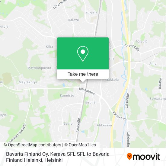 Bavaria Finland Oy, Kerava SFL SFL to Bavaria Finland Helsinki map