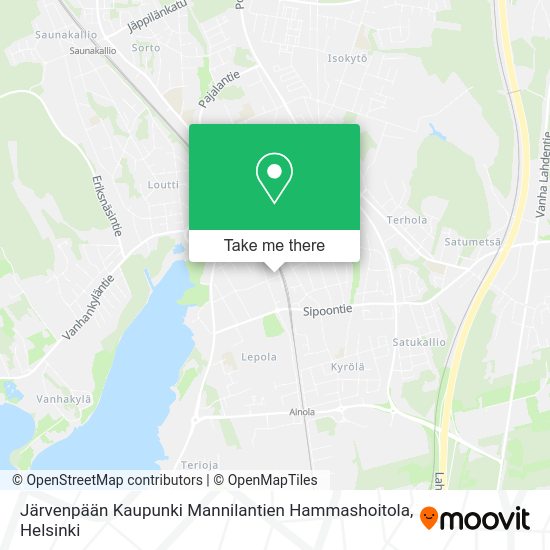 Järvenpään Kaupunki Mannilantien Hammashoitola map