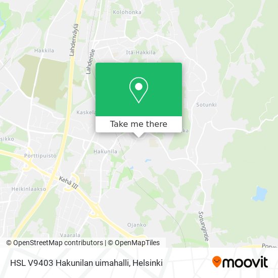 HSL V9403 Hakunilan uimahalli map