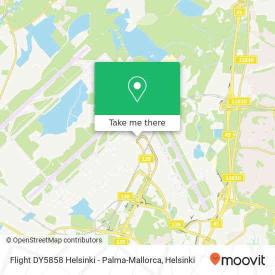 Flight DY5858 Helsinki - Palma-Mallorca map