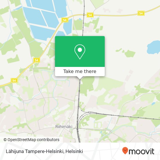 Lähijuna Tampere-Helsinki map