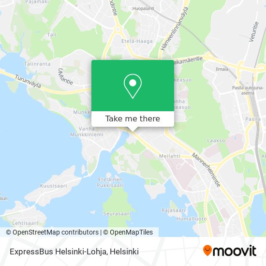 ExpressBus Helsinki-Lohja map