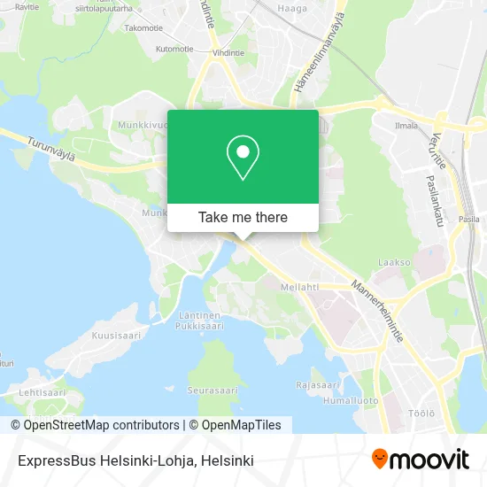 ExpressBus Helsinki-Lohja map