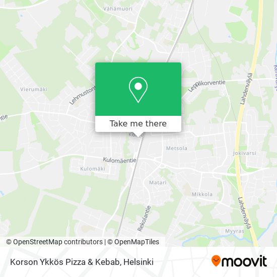 Korson Ykkös Pizza & Kebab map