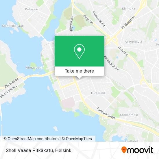 Shell Vaasa Pitkäkatu map