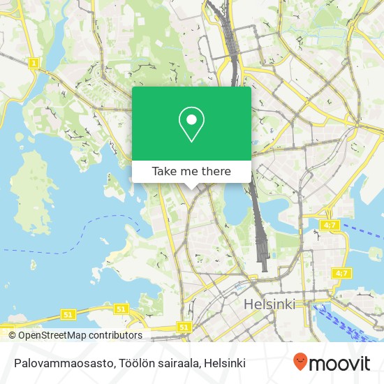 Palovammaosasto, Töölön sairaala map