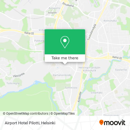 Airport Hotel Pilotti map