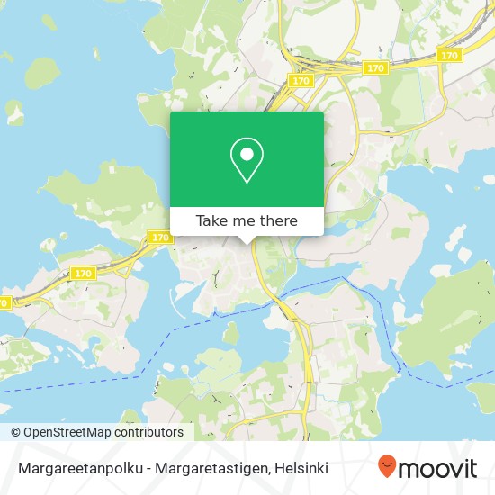 Margareetanpolku - Margaretastigen map