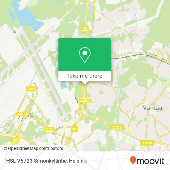 HSL V6721 Simonkyläntie map