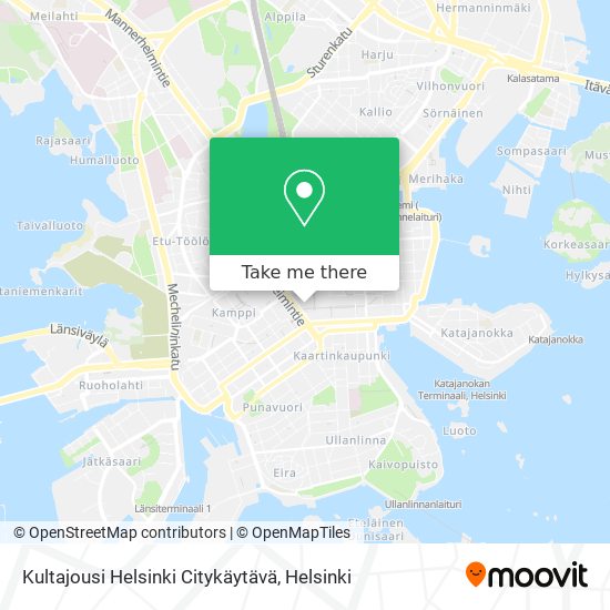 Kultajousi Helsinki Citykäytävä map