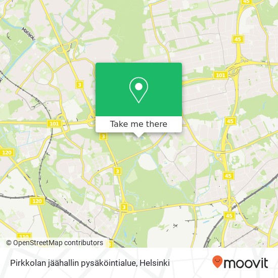 Pirkkolan jäähallin pysäköintialue map