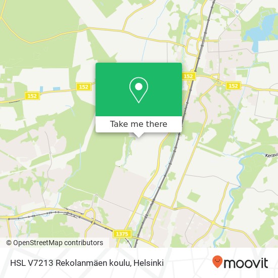 HSL V7213 Rekolanmäen koulu map