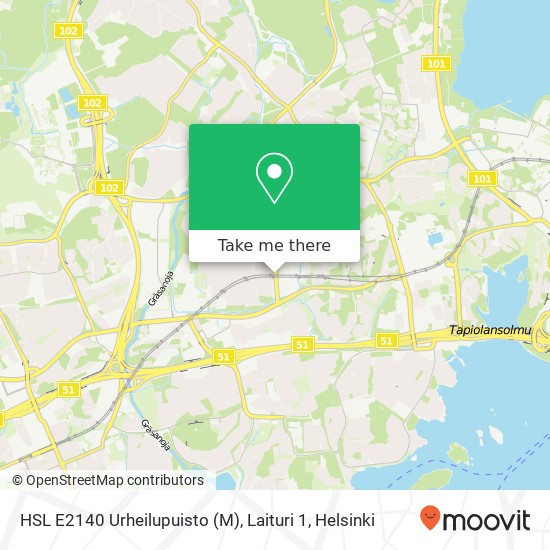 HSL E2140 Urheilupuisto (M), Laituri 1 map