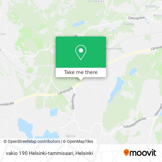 How to get to vakio 190 Helsinki-tammisaari in Kirkkonummi by Bus or Train?
