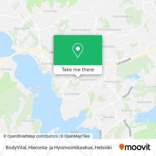 BodyVital, Hieronta- ja Hyvinvointikeskus map