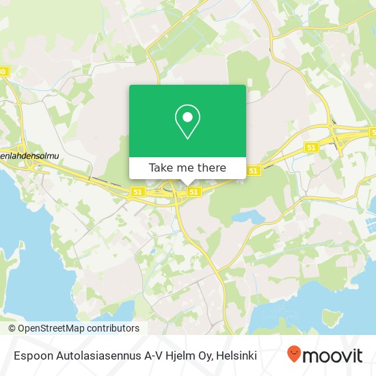 Espoon Autolasiasennus A-V Hjelm Oy map